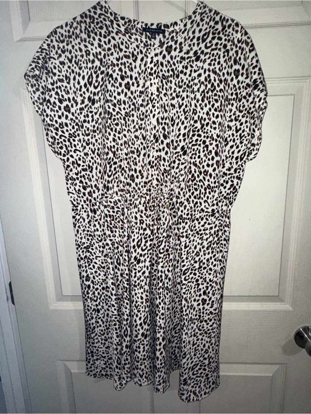Staccato Beige and Black Leopard-Print Midi Dress